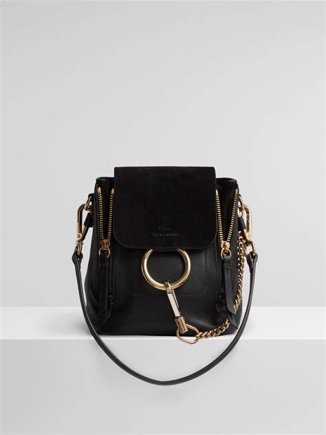 chloe faye backpack small black|chloe backpack mini.